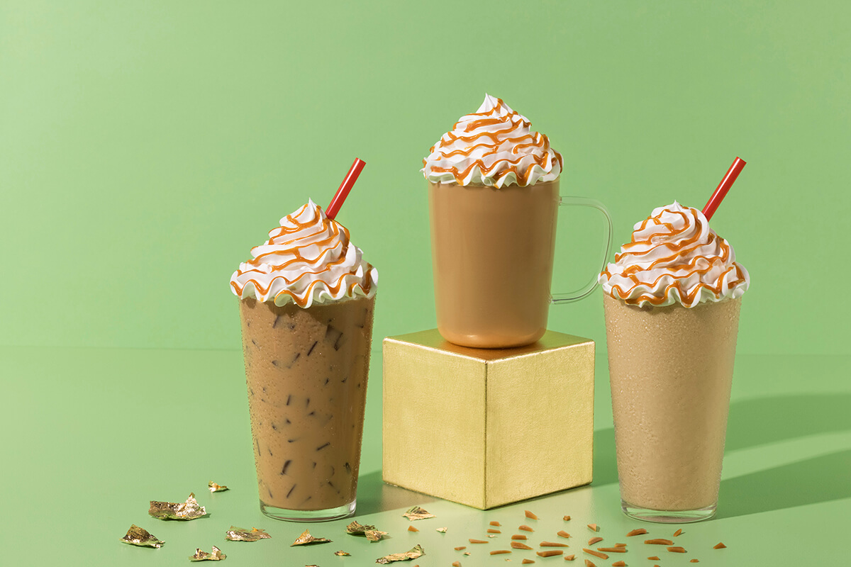 Hot, Iced, and Blended Pot O' Gold Lattes