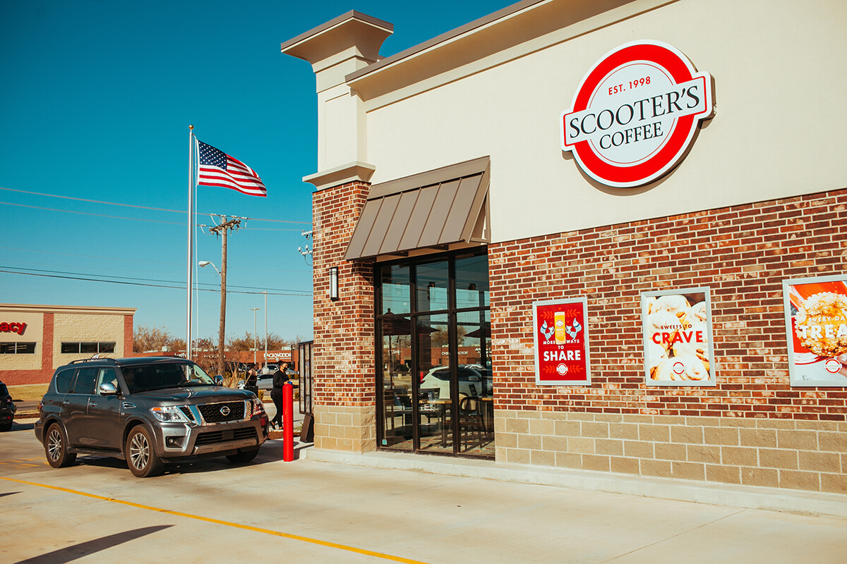 Car driving through Scooter's Coffee