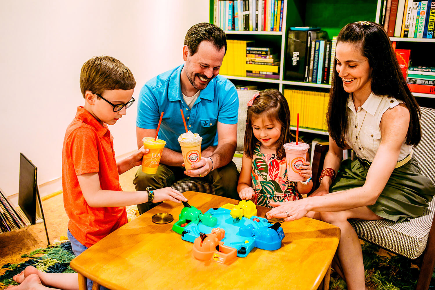 Family playing game